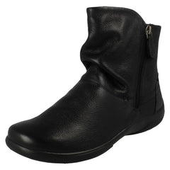 Ladies Padders Textured Leather Rouched Ankle Boots Beau