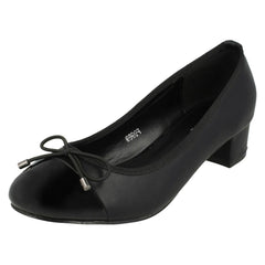 Ladies Spot On Mid Heel Court Shoes