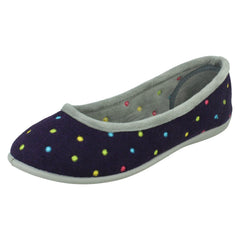 Ladies Padders Casual Slip On Textile Slippers - Ballerina