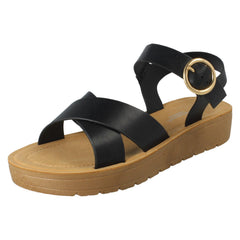 Ladies Savannah Buckle Fastening Summer Sandals F00446
