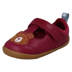 Girls Clarks Pre-Walking Bear Face T-Bar Shoes Roamer Hope