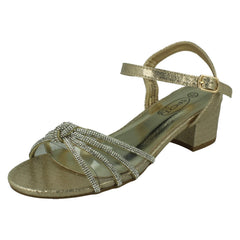 Girls Spot On Ankle Strap Diamante Sandals H1121