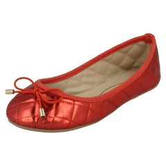 Girls Spot On Flat Quilted Ballerinas