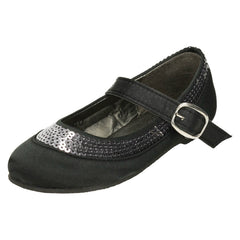 Girls Spot On Flat Ballerina Sequin Detail