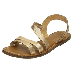 Ladies Leather Collection Flat Y Strap Slingback Mule