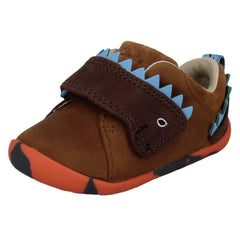Boys Clarks Pre-Walking Dinosaur Detail Casual Shoes Roamer Stomp