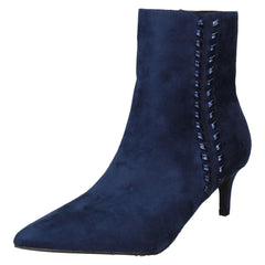 Ladies Collection Mid Heel Pointed Toe Ankle Boots F51222