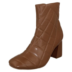 Ladies Spot On Block Heel Ankle Boots