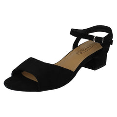 Ladies Spot On 5cm Block Heel Open Toe Heels F12060