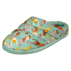 Childrens Clarks Print Detailed Mule Slippers Fluffy Slide