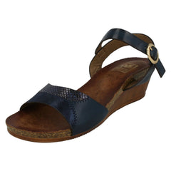 Ladies Down To Earth Mid Wedge Mule Sandals