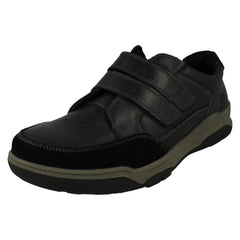 Mens Hush Puppies Cushioned Insole Hook & Loop Shoes Fabian Double Strap
