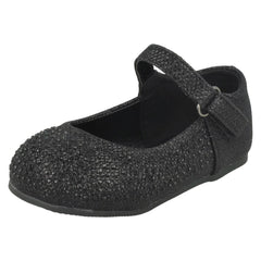 Girls Savannah Flat Diamante Shoes