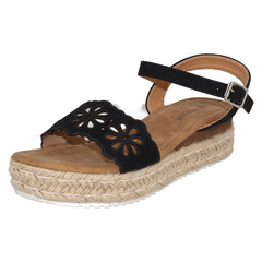 Ladies Savannah Mid Wedge Heel Wide Fit Sandals F12041