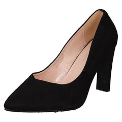Ladies Spot On High Heel Wide Fit Court Shoes F90109