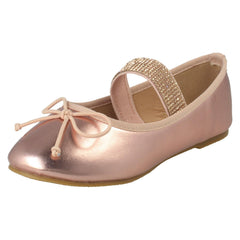 Girls Spot On Ballerina Pumps H2699