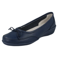 Ladies Eaze Flat Bow Vamp Casual Slip On Ballerina