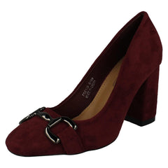 Ladies Spot On Elegant Buckle Detail Court Shoes F90139