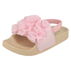 Girls Spot On Ruffle Vamp Sliders