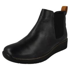 Ladies Padders Wide Fitting Wedge Heeled Ankle Boots Rowen