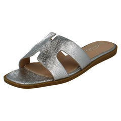 Ladies Spot On Casual Open Toe Summer Mule
