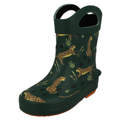 Childrens Clarks Handle Top Creature Detailed Wellington Boots Tarri Dash