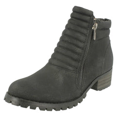 Ladies Spot On Chunky Ankle Boots