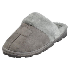 Ladies Spot On Textile Mule Slippers X2131