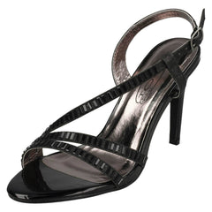 Ladies Spot On High Heel Diamante Sandals