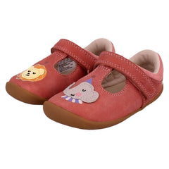 Girls Clarks Elephant And Lion Design T-Bar Shoes Roamer Hats