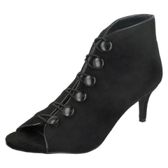 Ladies Anne Michelle Mid Heel Button & Hook Boot Sandals