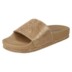 Ladies Savannah Diamante Slider Mules