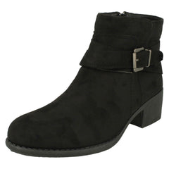 Ladies Spot On Heeled Ankle Boots F51166