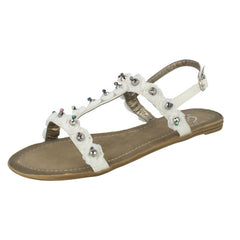 Ladies Spot On Beaded Flower Sandal
