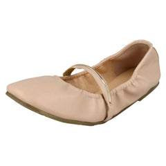 Ladies Spot On Rouched Topline Flat Ballerinas F80270