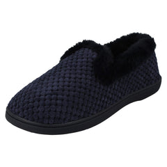 Ladies Padders Textured Trimmed Full Slippers Misha