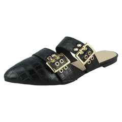 Ladies Spot On Croc Print Mules F80539
