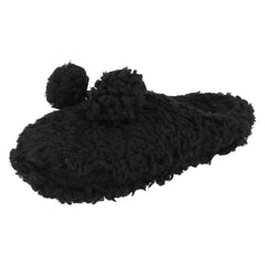 Ladies Eaze Fluffy Pom Pom Front Slippers