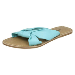 Ladies Leather Collection Knot Vamp Mule Sandals