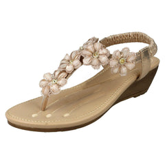 Ladies Savannah Mid Wedge Toepost Sandals