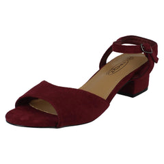 Ladies Spot On 5cm Block Heel Open Toe Heels F12060