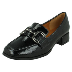 Ladies Spot On Loafers Low Heeled Shoes F90156