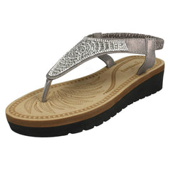 Ladies Savannah Mid Wedge Toepost Sandals