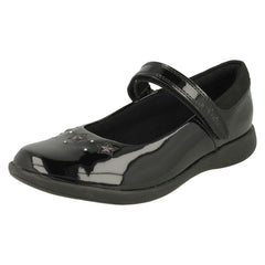 Girls Clarks Star Detailed School Shoes Etch Bright