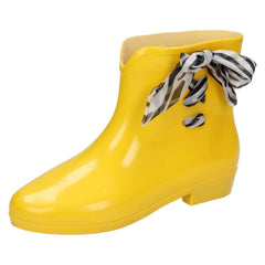 Ladies Spot On Tied Bow Detail Ankle Wellington Boots X1187
