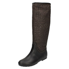Ladies Spot On Crocodile Style Wellington Boots