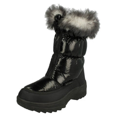 Girls Spot On Fur Lined Snow Boots