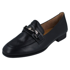 Ladies Gabor Smart Soft Leather Loafer With Chain Trim Accent 55.271