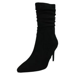 Ladies Spot On High Heel Rouched Leg Calf Boots F51232