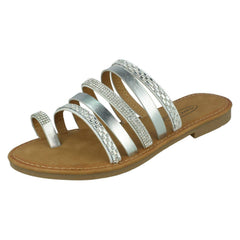 Ladies Spot On Flat Strappy Sandals F00262